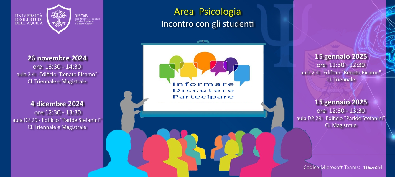 Incontri studenti Psicologia